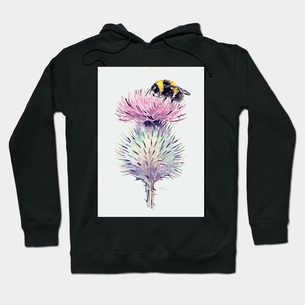 Bumblebee on a Scottish Thistle Hoodie by arlyon